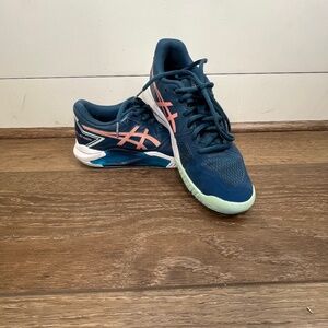 Asics Gel Challenger 13 Womens Tennis Court Shoe Light Indigo/Guava Sz 7.5